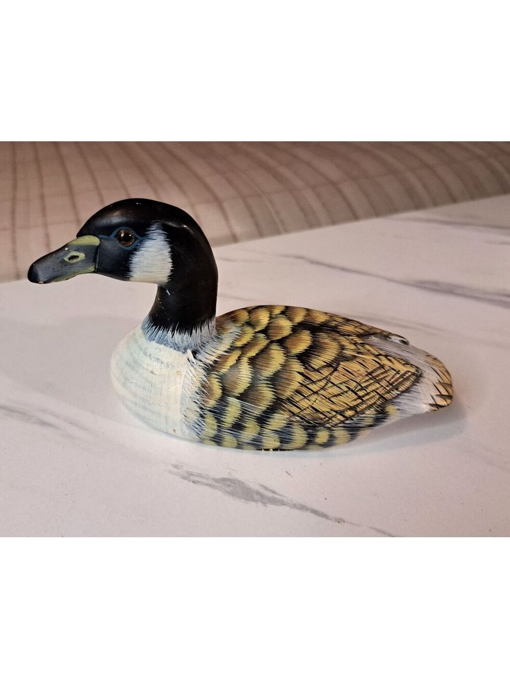 Vintage Wooden Pacific Rim Carvers Hand-Painted Decoy Canadian Goose 5.5"